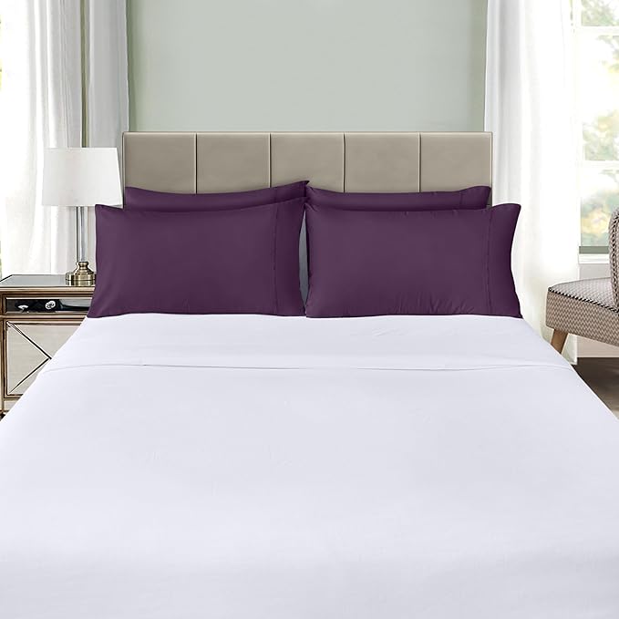 Utopia Bedding Queen Pillow Cases - 12 Pack - Envelope Closure - Soft Brushed Microfiber Fabric - Shrinkage and Fade Resistant Pillow Covers Queen Size 20 X 30 Inches (Queen, Purple)