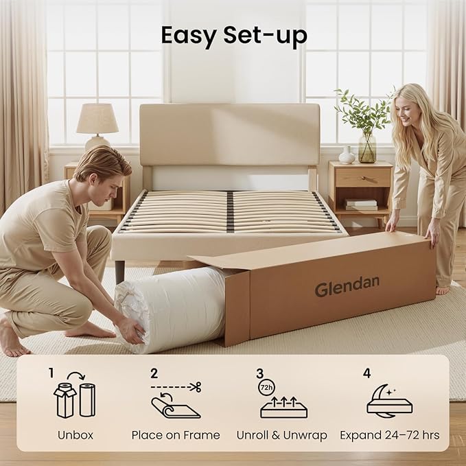 Extra Firm King Mattress 12-Inch: Zoned Memory Foam for Back Pain, Extra Support for Deep Sleep, Washable Cooling Cover, CertiPUR-US Oeko-Tex Certified, Made in USA, Mattresses in a Box, 80Lx76W