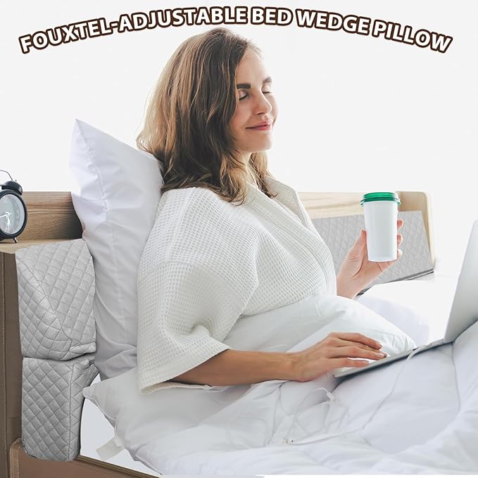 4 Modes Pillow Wedge for Headboard Gap, Foldable Bed Wedge Pillow, Bed Gap Filler King Size Fill The Gap (0-7"), Mattress Gap Filler Long Pillow Between Headboard and Mattress