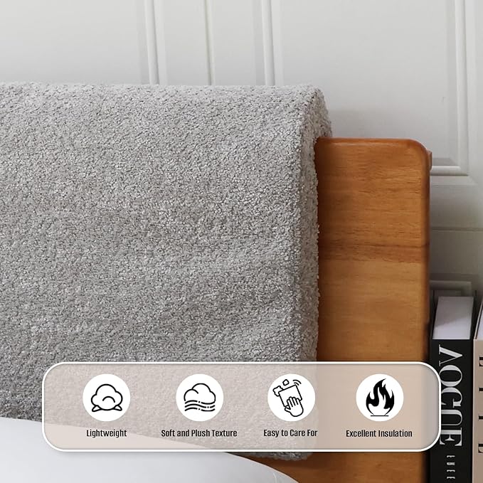 2PCS Hanging Headboard Pillow with Ergonomic Support, Removable Berber Fleece Cover, Comfortable Back Cushion for Reading, and Relaxing in Bedroom or Dorm (Grey)