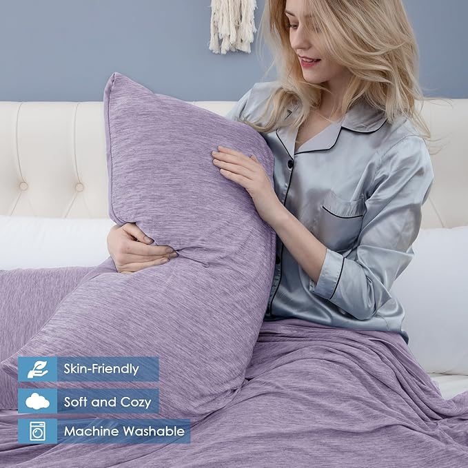 CHOSHOME Cooling Pillow Cases Zipper Pillow Covers Q-Max > 0.45 Zippered Pillowcases for Hot Sleepers, Soft, Breathable, Skin-Friendly, 4 Pack (Standard, 20"x26", Purple)