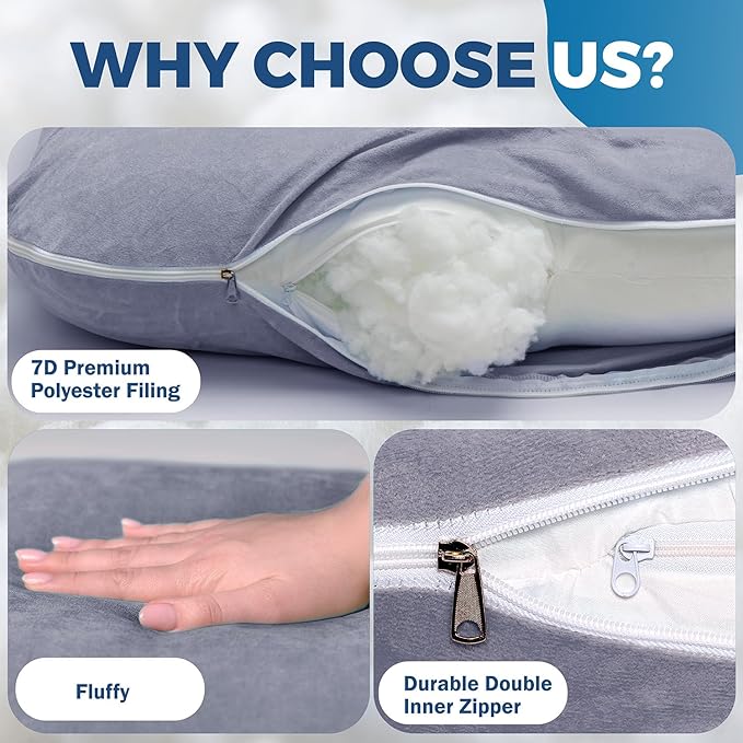 PILLANI Pregnancy Pillows for Sleeping - V C U Shaped Full Body Pillow with Removable Cover, 57inch Cooling Maternity Pillow for Pregnant Women, Support for Back Belly Legs Hip - Pregnancy Must Haves
