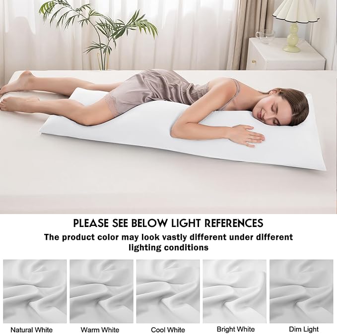 Pillowcases Body Size,Cooling Viscose Pillow Cases with Zipper Closure, Cool & Breathable Pillow Cover for Hot Sleepers and Night Sweats, 20" x 54"