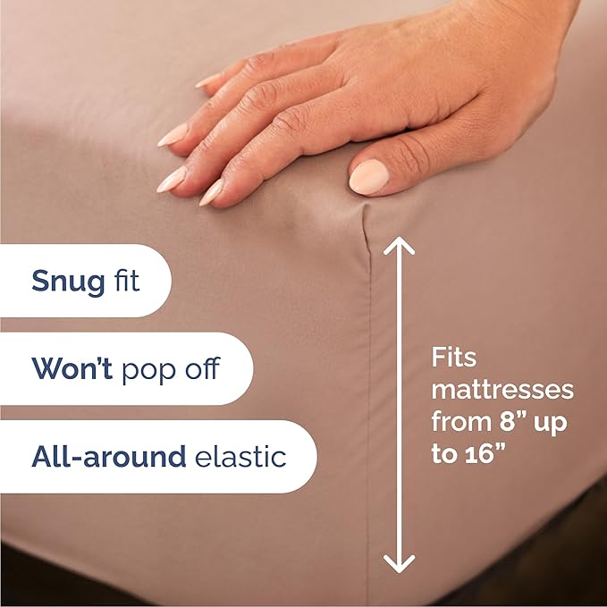 Cal King 6 Piece Sheet Set - Comfy, Breathable & Cooling - Hotel Luxury Bedding for Women, Men, Kids, Teens & Children - 1 Flat & 1 Fitted Sheet & 4 Pillowcases w/ Deep Pockets - Wrinkle Free - Mauve
