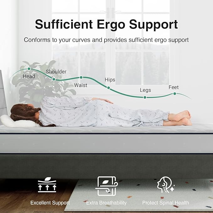 Novill 8 Inch Foam and Spring Hybrid Mattress, Twin Mattress in a Box, Medium Support, CertiPUR-US Certified Foam & Steel Coils, Durable Design, Guest and Youth Bedroom, Eco-Friendly Packaging