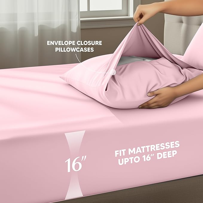 Utopia Bedding Twin Sheet Set – 3 Piece Bed Sheets for Twin Size Bed, Soft and Breathable Microfiber, Includes 1 Fitted Sheet, 1 Flat Sheet and 1 Pillowcase – Oeko Tex (Crystal Pink)