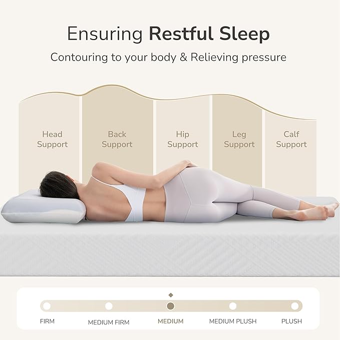 MLILY Full Mattress in a Box, 12 inch Mattresses for Platform Bed Double Size Daybed Bunk, Green Tea Memory Foam Mattress for Cool Sleep & Pressure Relief, Medium Firm