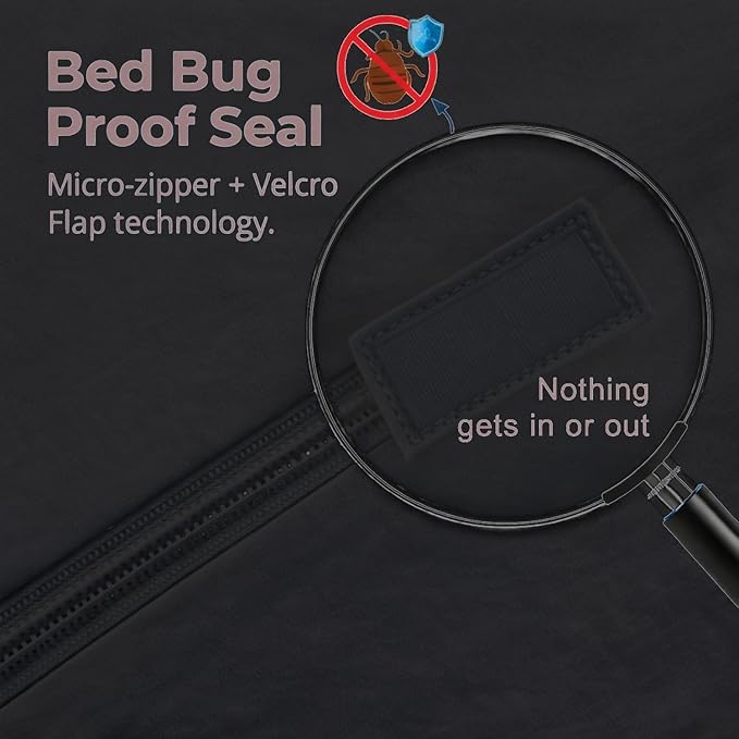 Guardmax Short Queen Mattress Encasement with Zipper, Waterproof, Bed Bug Proof, and Dust Mite Proof Mattress Protector for Bed up to 12" Deep, Zippered All Around Jersey Knitted Mattress Cover