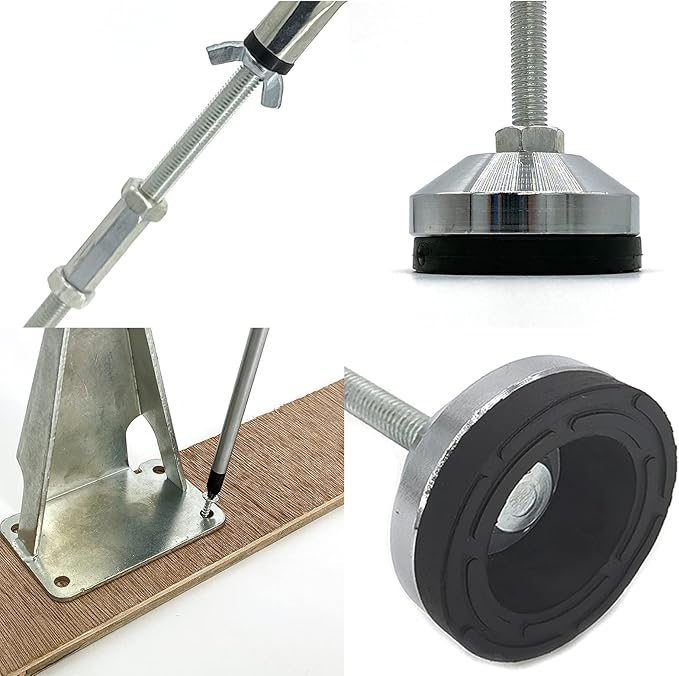 4 Pack Adjustable Height Center Support Leg for Bed Frame, Bed Center Slat Heavy Support Leg, Extra Durable Steel Support Legs | Suitable for Bed Frame, Bed Center Slats, Cabinet and Wooden Furniture
