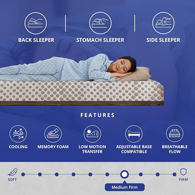 ROOST SLEEP 14-Inch Twin XL Mattress, Copper Smart Thermic Gel Cooling for Hot Sleepers & Back Pain Relief, Medium Firm Hybrid, Made in USA, CertiPUR-US Certified, Bed in a Box