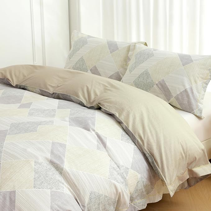 OAITE Duvet Cover Set Twin Size Floral Pattern Ultra Soft 100% Cotton Duvet Cover Sets 3-PC, Breathable Duvet Cover with Zipper Closure & Corner Ties(2 Pillow Shams,1 Duvet Cover)