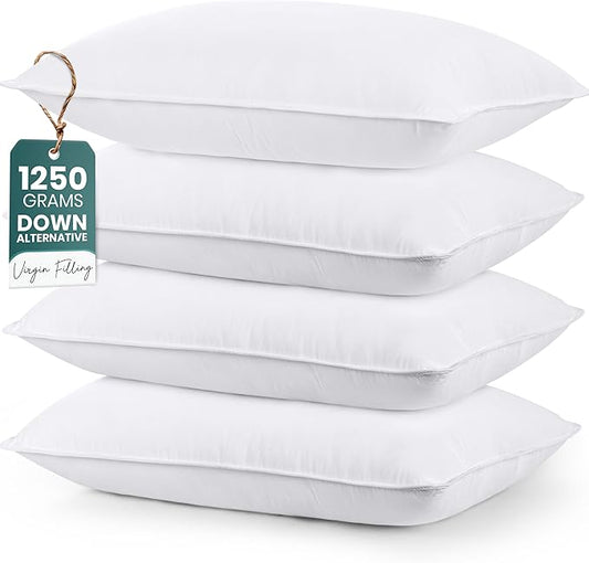 Utopia Bedding Bed Pillows for Sleeping (White), King Size, Set of 4, Hotel Pillow, Cooling Pillows for Side, Back or Stomach Sleepers