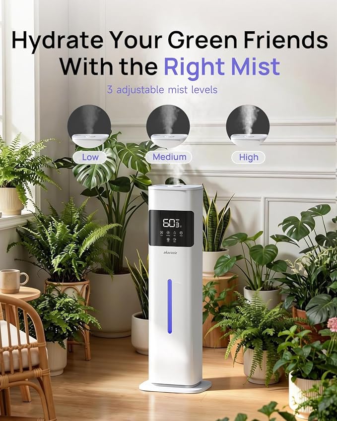 Humidifier Large Room, 2.1Gal/8L Cool Mist Humidifiers for Bedroom 500 sq ft, Humidifiers for Home with Essential Oil Diffuser, Top Fill Quiet Humidifier for Baby Nursery Office Plants, White