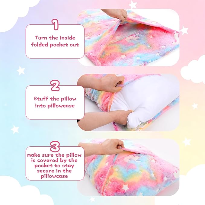 Cloele Body Pillow Cover Glow in The Dark Long Pillow Cases Full Length Pillow Case - 21x54 inches Unicorns Ultra Soft Body Pillowcase for Kids Girls Decorative Body Pillow Pillowcases(Only Cover)