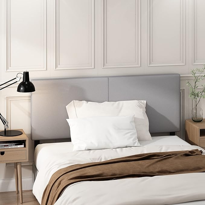 Furinno Roanne Upholstered Headboard, Full, Glacier