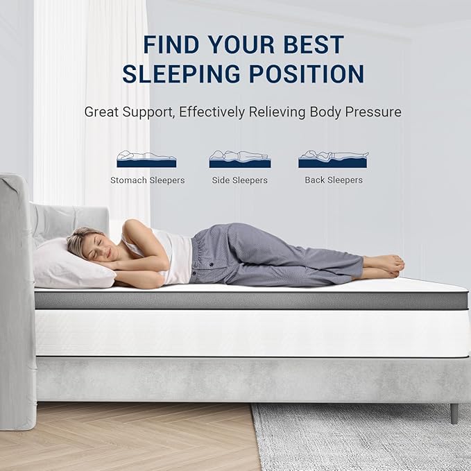 Avenco 12 Inch Queen Mattress in a Box, Medium Firm Independent Pocket Springs Mattresses for Motion Isolation, Strong Edge Support, CertiPUR-US Certified