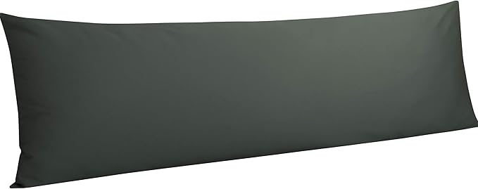 NTBAY Egyptian Cotton Body Pillowcase - 500 Thread Count Cotton Body Pillow Cover - Soft and Breathable Envelope Closure Body Pillowcase for Adults, 20x54 Inches, Charcoal Grey
