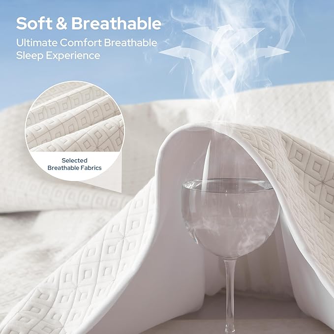 BEDLORE Twin Mattress Protector, Waterproof Noiseless Mattress Cover with Stretchable Pockets for 6-15 inches Mattress, Soft Breathable Mattress Pad Machine Washable (White)