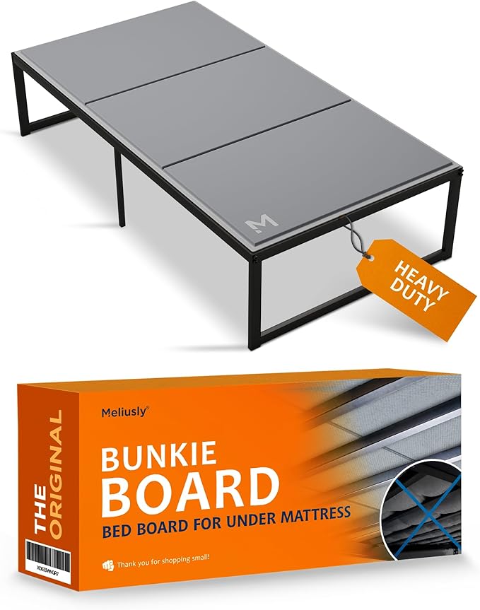 Meliusly Heavy Duty Bunkie Board Twin Size (38x75) - Non-Slip Breathable Bed Support Board for Slatted Bed Frame, Anti-Sag Under Bed Support, Noise Minimizing Moisture Resistant Bed Board