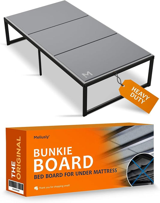 Meliusly Heavy Duty Bunkie Board Twin Size (38x75) - Non-Slip Breathable Bed Support Board for Slatted Bed Frame, Anti-Sag Under Bed Support, Noise Minimizing Moisture Resistant Bed Board