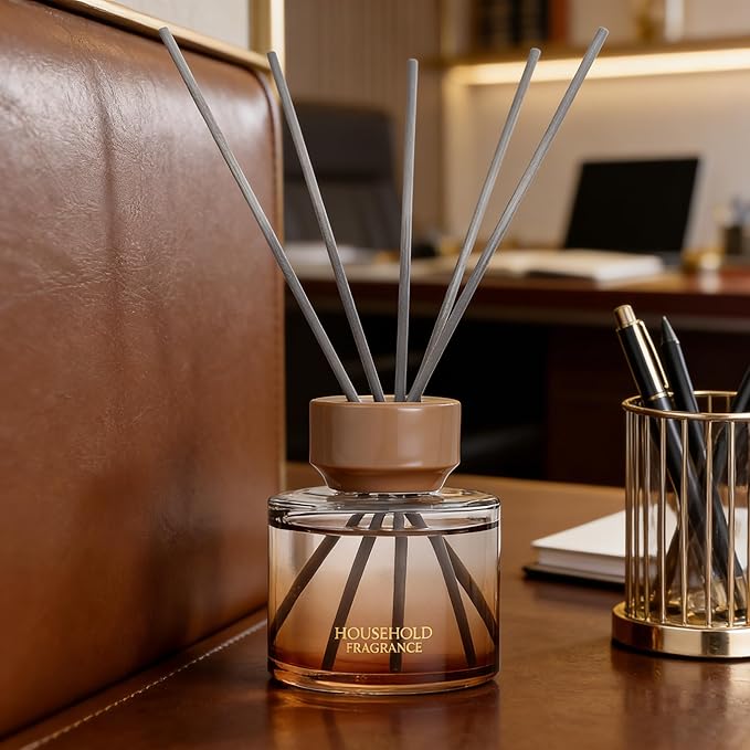 Reed Diffuser Set - 3.38 fl oz (100ml) Black ice Oil Diffusers | 5 Premium Reed Sticks | Home Fragrance Oil for Bathroom, Bedroom & Living Room | Aromatherapy Diffuser | Shelf Decor