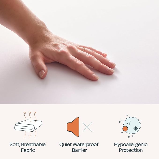 Linenspa Waterproof Mattress Protector, California King Size – Fitted Sheet Style, Breathable, Machine Washable & Dryer Safe, White
