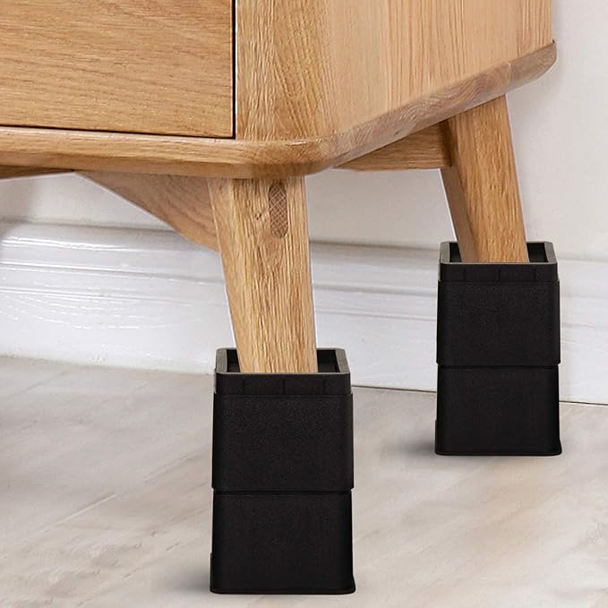 BTSD-home 3 Inches Stackable Bed Risers Furniture Risers for Sofas, Counch, Tables Heavy Duty Bed Frame Lifters Set of 6