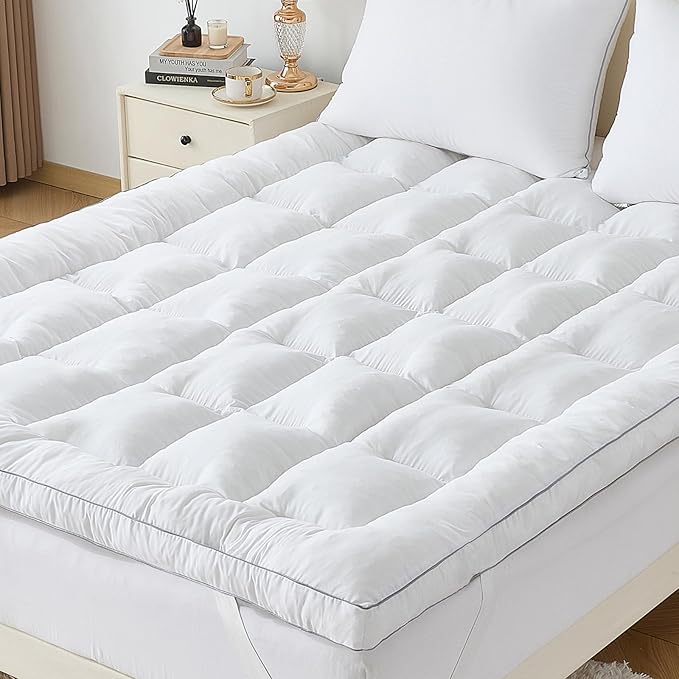 2 Inch Memory Foam Mattress Topper Full for Back Pain, Extra Soft Pillow Top Mattress Topper, Fluffy Shredded Memory Foam Filled