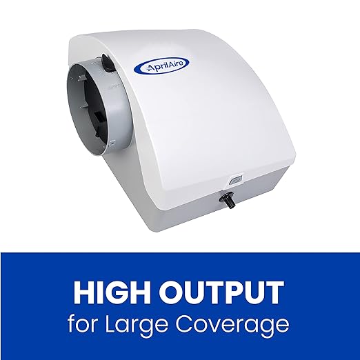 AprilAire 600M Whole-House Humidifier, Manual High Output Furnace Humidifier, Large Capacity Whole-House Humidifier for Homes up to 5,000 Sq. Ft., White