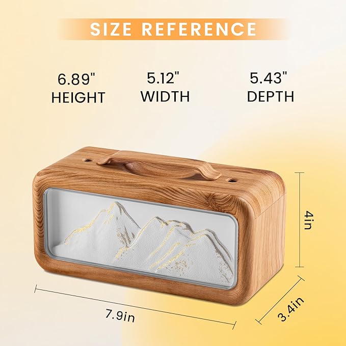 HEEYCEM Humidifiers for Bedroom, 600ml Cool Mist Humidifier with Night Light, 23dB Quiet Operation, Mini Baby Humidifier,for Bedroom, Nursery, Office, Plants(Wood Grain）
