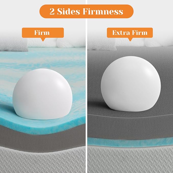 Extra Firm Mattress Topper Full, 3 Inch High-Density Firm Mattress Pad for Back Pain Relief, Bed Topper with Removable Cover, No Smell, No Slip, CertiPUR-US Certified,75" x 54"
