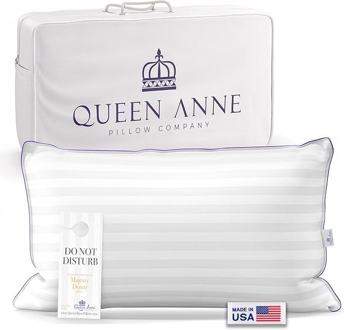 Queen Anne Hotel Pillows King Size Bed Pillow for Sleeping – Adjustable Luxury Down Alternative for Side & Back Sleepers, Soft Support, Cooling, Hypoallergenic, Made in USA
