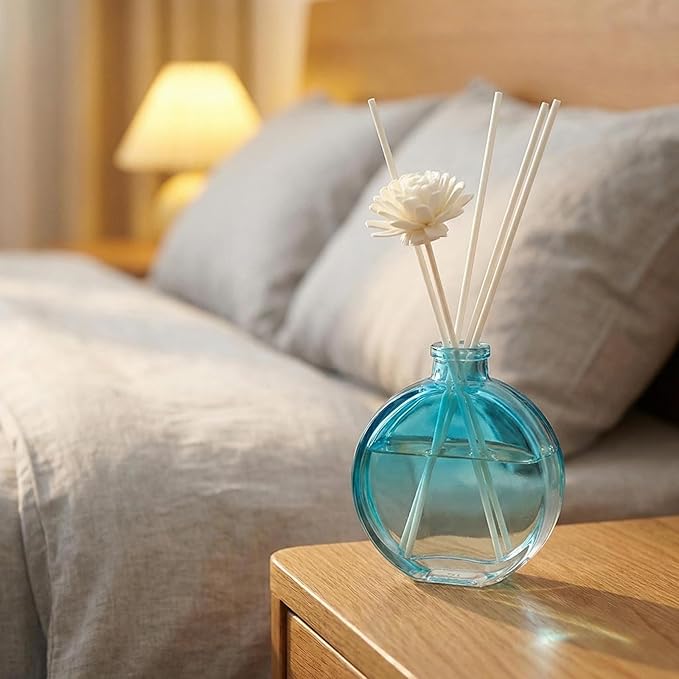 150ml/5oz Glass Diffuser Bottle - Blue - DIY Aromatherapy Storage Container - Reusable - Home Decor