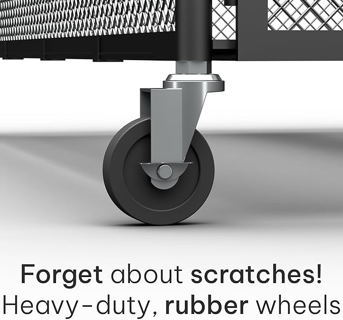 Under Bed Storage with Wheels – Heavy Duty Large Metal Storage Container (70lb load), Low Profile Rolling Organizer with Removable Rubber Wheels, Easy Access for Clothes, Shoes & Blankets (pack of 2)