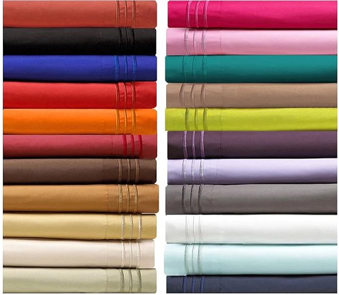 Elegant Comfort Luxury Ultra-Soft, Pillowcase Set - 1500 Premium Hotel Quality Microfiber Double Brushed - Wrinkle Resistant, Standard/Queen, White, 2 Count (Pack of 2)
