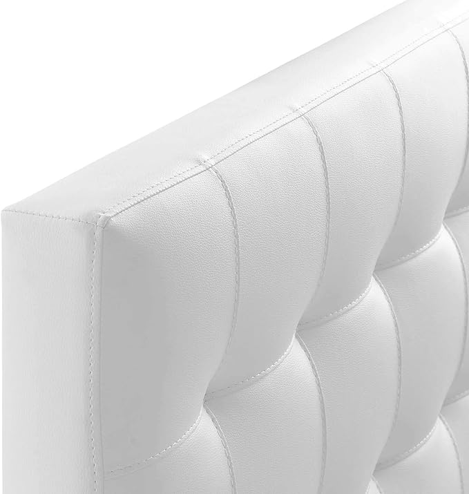 Modway Lily Tufted Faux Leather Upholstered Twin Headboard in White