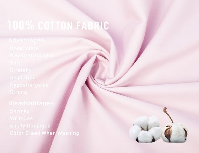 Sunflower Body Pillowcase 100% Cotton Long Pillow Cover/Case Envelope Closure 1 Pack, 20×54 inches Light Pink, Soft and Breathable