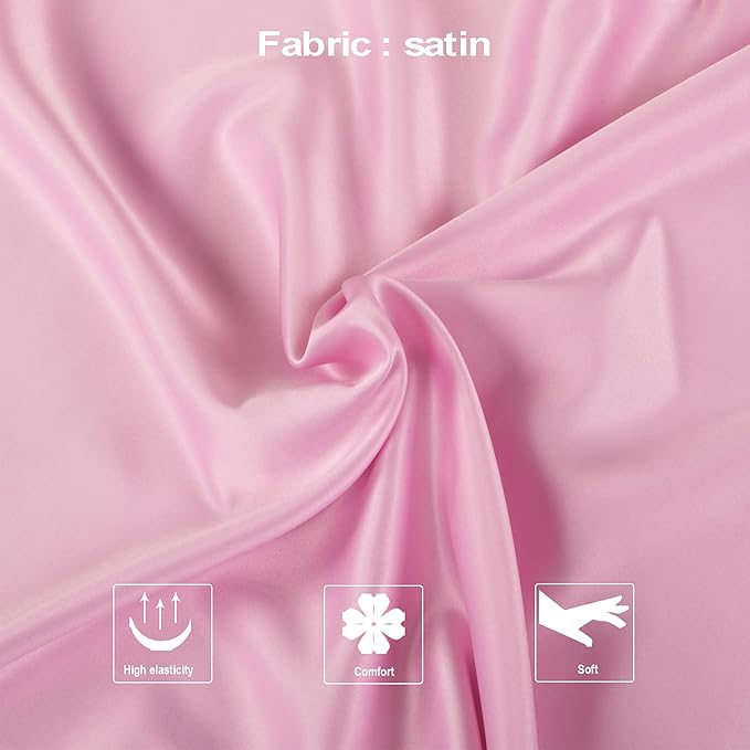 NTBAY Zippered Satin Pillow Cases for Hair and Skin, Luxury King Hidden Zipper Pillowcases Set of 2, 20x36 Inches, Light Pink