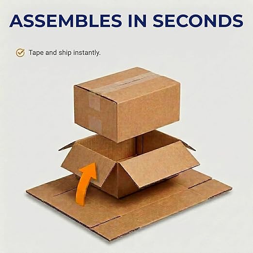 BOX USA Moving Boxes Large 20"L x 20"W x 15"H 6-Pack - Corrugated Cardboard Box for Shipping, Mailing, Packing, Packaging and Storage