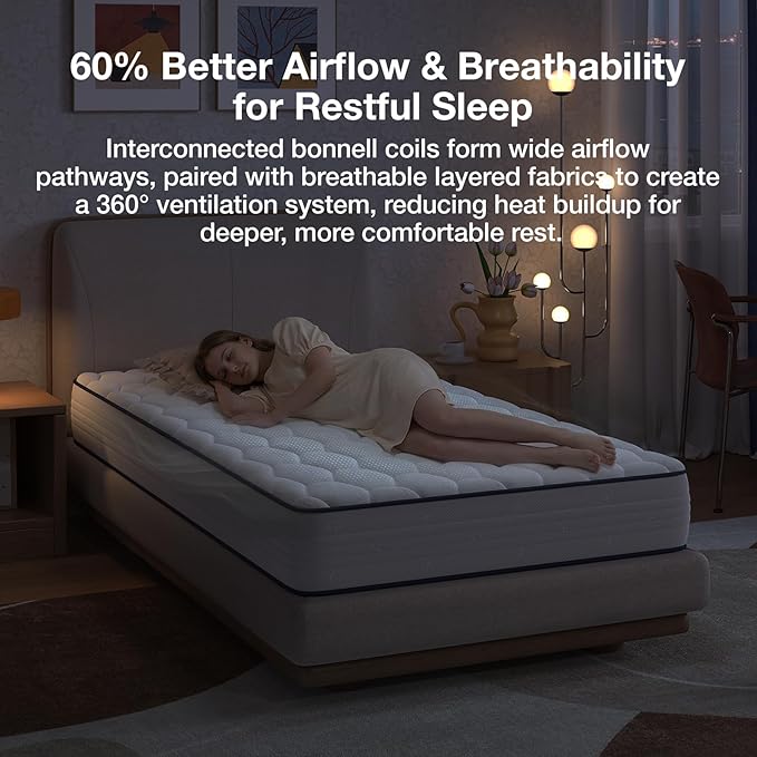 Novilla Queen Mattress 8 inch,Foam and Spring Hybrid Mattresses for Comfortable Sleep,Steel Coils for Durable Support,CertiPUR-US Certified Foam,Youth/Guest Rooms,Queen Size Mattress in a Box