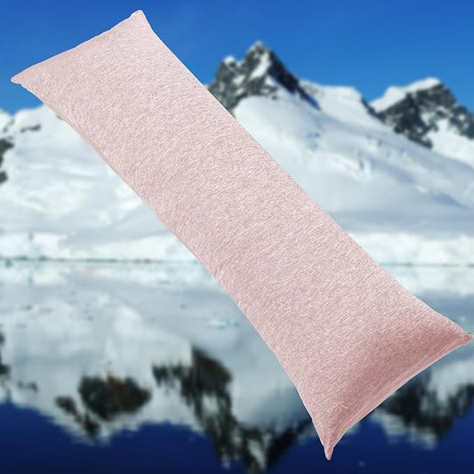 HOMFINE Cooling Pillowcase Body Size - Double Side Q-Max 0.439 Cooling Fiber for Pillow Protector, Breathable Long Cold Pillow Cover for Hot Sleeper Night Sweat, Hidden Zipper, 1 Pack (20"x54", Pink)
