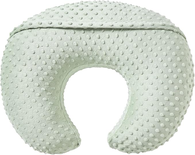 Baby Nursing Pillow and Body Positioner with Premium Slipcover for Breastfeeding for Baby Boys and Girls, Feeding Pillow with Breathable Comfortable Pillowcase (Green)