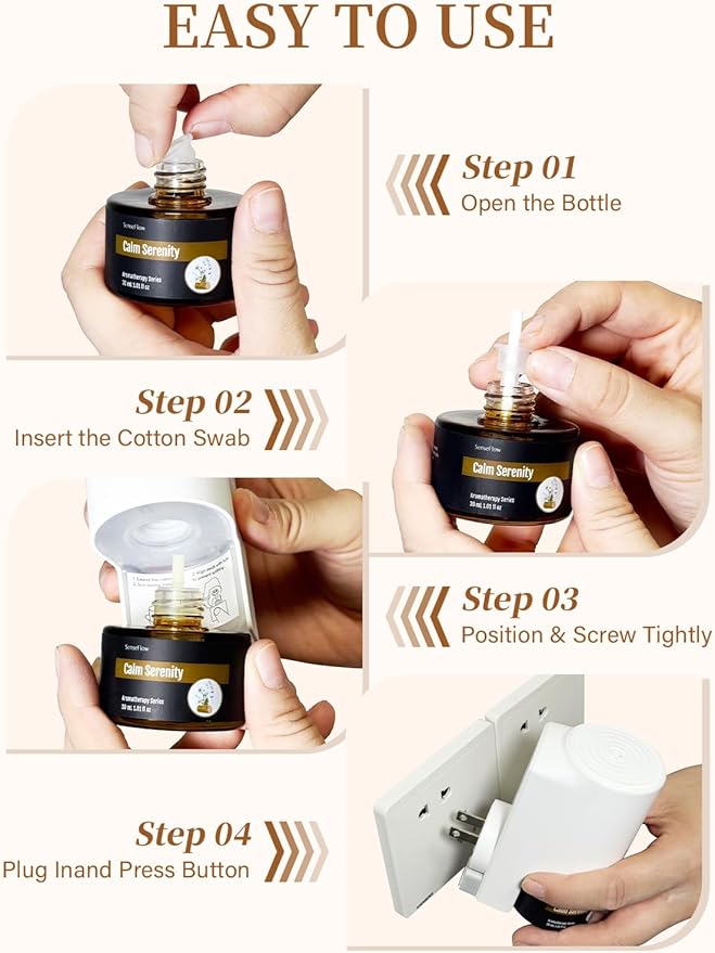 Essential Oil Refill 1.02oz/30ml for SF101/SF101S Waterless Aromatherapy Diffuser, Covers 1000 Sq Ft, 120-Day Natural Scent 1 Pack,Peach Star Aura
