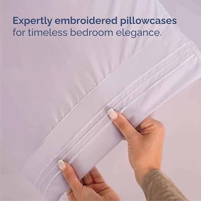 Queen Size 4 Piece Sheet Set - Comfy Breathable & Cooling Sheets - Hotel Luxury Bed Sheets for Women & Men - Deep Pockets, Easy-Fit, Soft & Wrinkle Free Sheets - Light Lavender Oeko-Tex Bed Sheet Set
