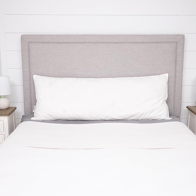 White Goose Feather and Down Body Pillow – Pillows Size 20 Inches x 60 Inches