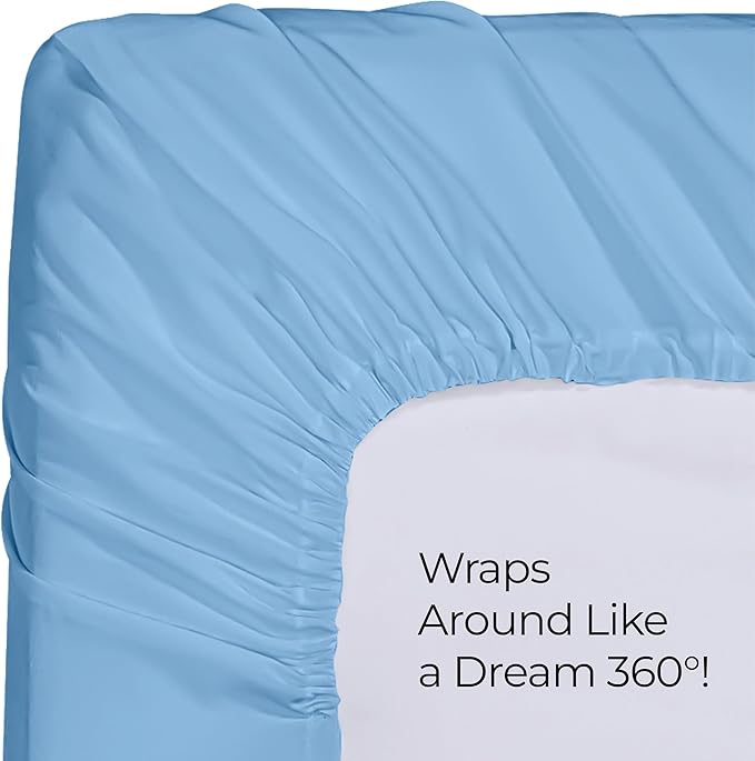 Utopia Bedding Queen Fitted Sheet - Bottom Sheet - Deep Pocket - Soft Microfiber - Shrinkage and Fade Resistant - Easy Care -1 Fitted Sheet Only (Dutch Blue)