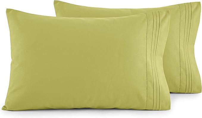 Elegant Comfort Luxury Ultra-Soft 2-Piece Pillowcase Set - 1500 Premium Hotel Quality Microfiber Double Brushed - Wrinkle Resistant, King Size, Pistachio Green