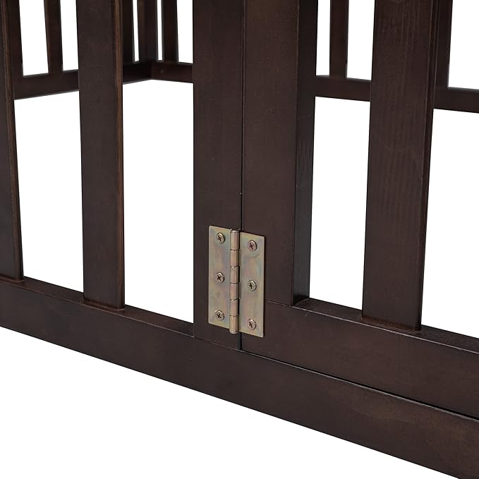 Bellemave Full Size Montessori Floor Bed with 21.7" High Rails, Pine,Plywood Floor Bed with Small Door, Walnut
