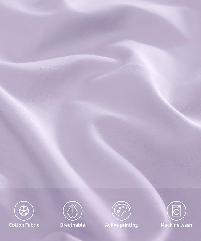 Warmstar Cotton Pillow Cases Standard Size Set of 2, 600 Thread Count Pillowcases 20x26 Inches, Soft Long Staple Cotton Pillowcases Breathable with Envelope Closure,Lavender