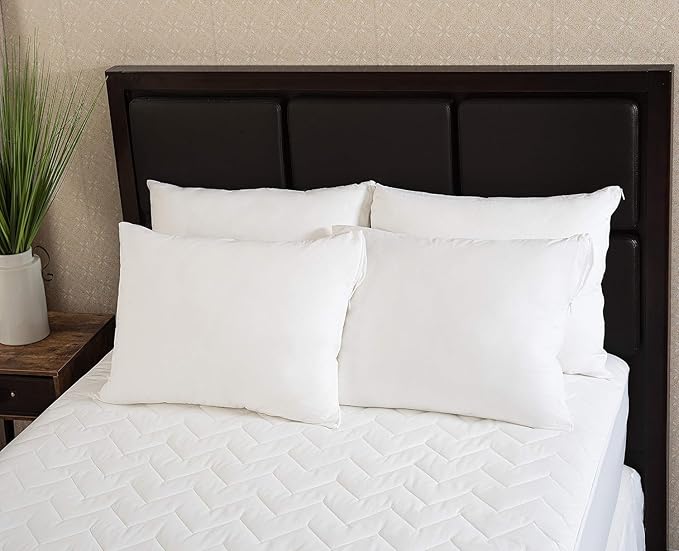 The Grand Pillow Covers King Size - Poly-Cotton Pillow Protector with Zipper - Moisture Wicking, Advanced Allergy Protection Pillow Protector - Protects Pillow from Dust, Dirt, and Debris (8 Pack)